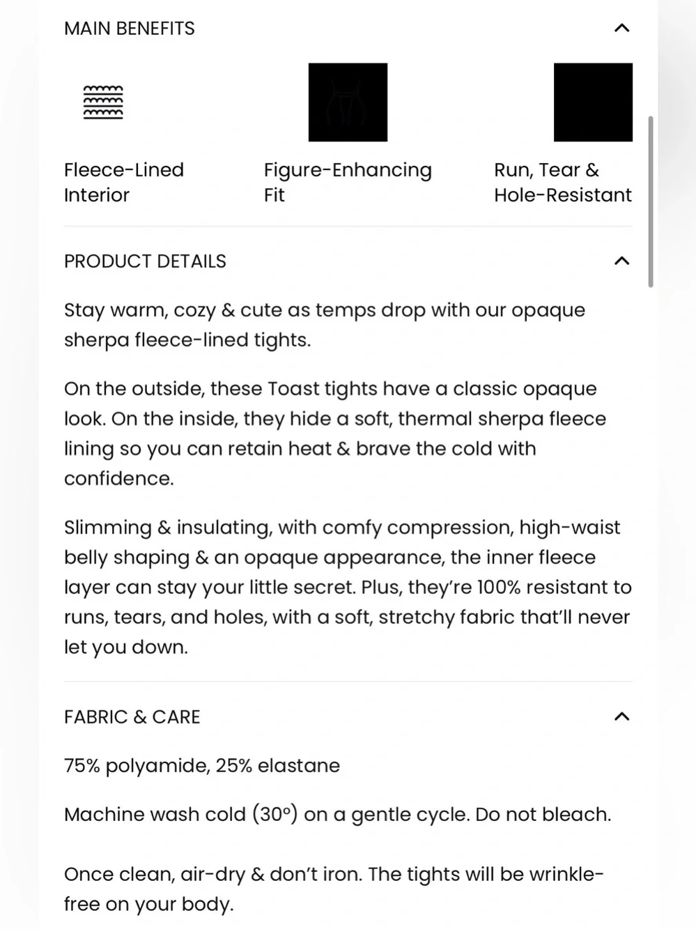 Brand new Noosh Toast Opaque Fleece-lined Tights